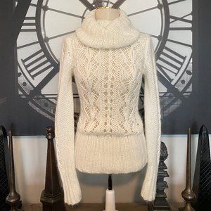 Bebe Cream Mohair Cowl neck Sweater S